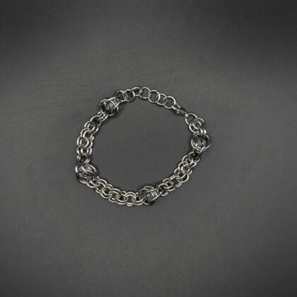 bracelet empire de perle argente et transparent