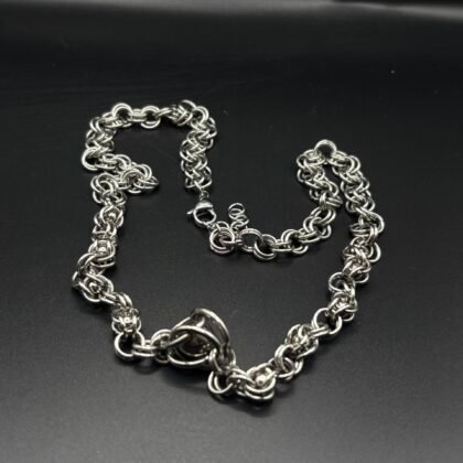 collier atome long argenté