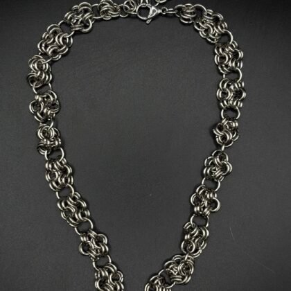collier quadruple maille argenté