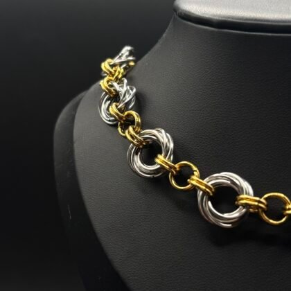 ras de cou tourbillon argenté et doré