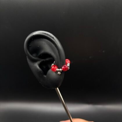 earcuff rouge et argenté