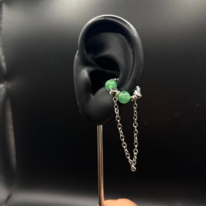 earcuff vert et argenté