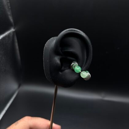 earcuff argenté et vert